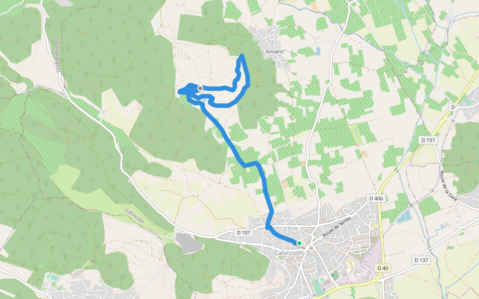 La balade du Coucou walking route map in Calvisson