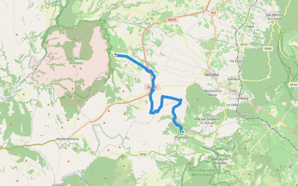 Via Clodia Stage 3 walking route map in Blera