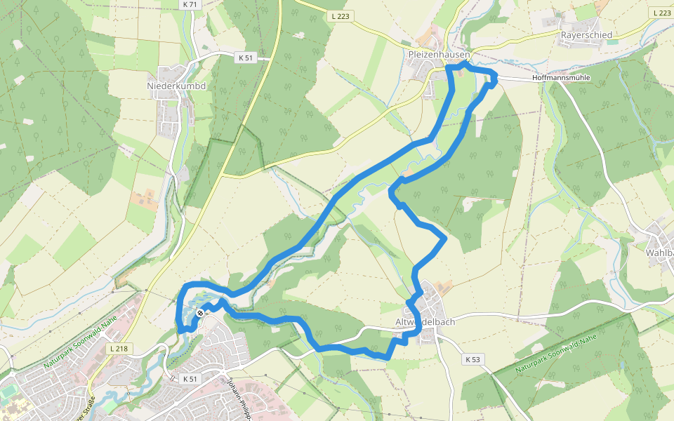 Simmerbach-Domäne Rundweg walking route map in Simmern (Hunsrück)