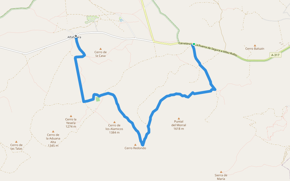 SL-A 108 Pinar de la Alfahuara walking route map in María