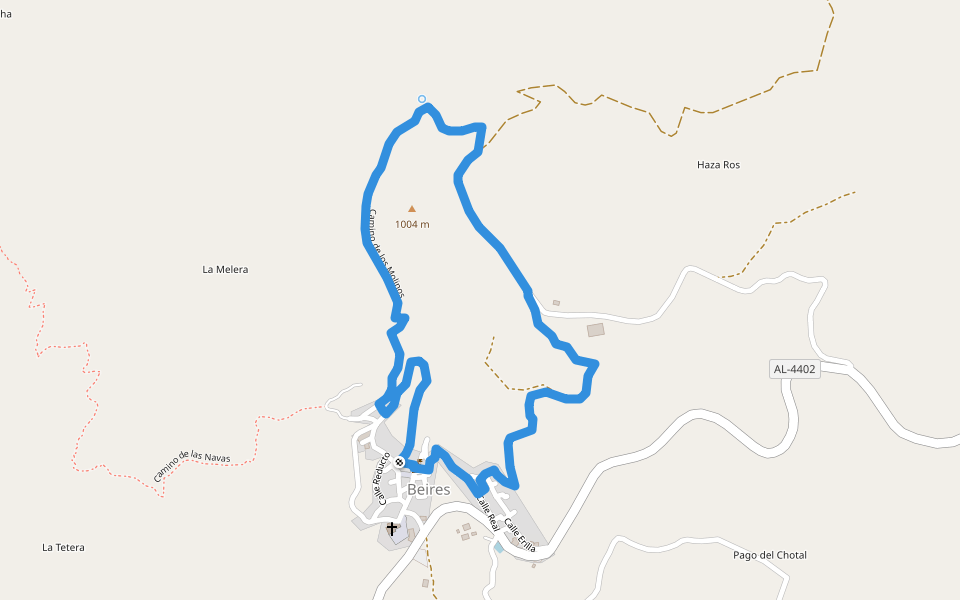 SL-A 172 Camino del Nacimiento - Medias Fanegas walking route map in Beires