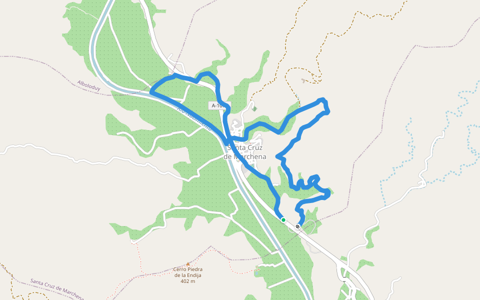 SL-A 178 Ctra. Antigua - Río Nacimiento walking route map in Santa Cruz de Marchena