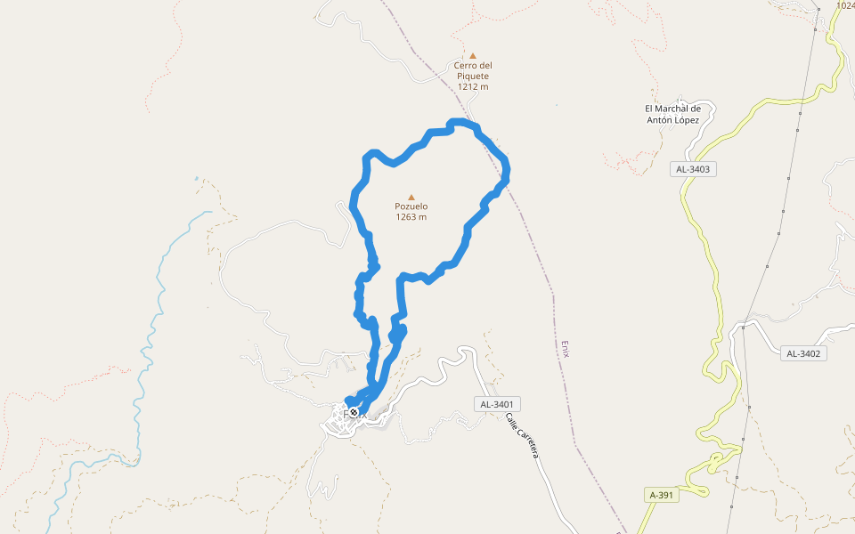 SL-A 196 Fuente del Lentisco walking route map in Felix