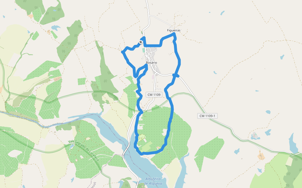 Nas Margens de Alqueva walking route map in Bolhas