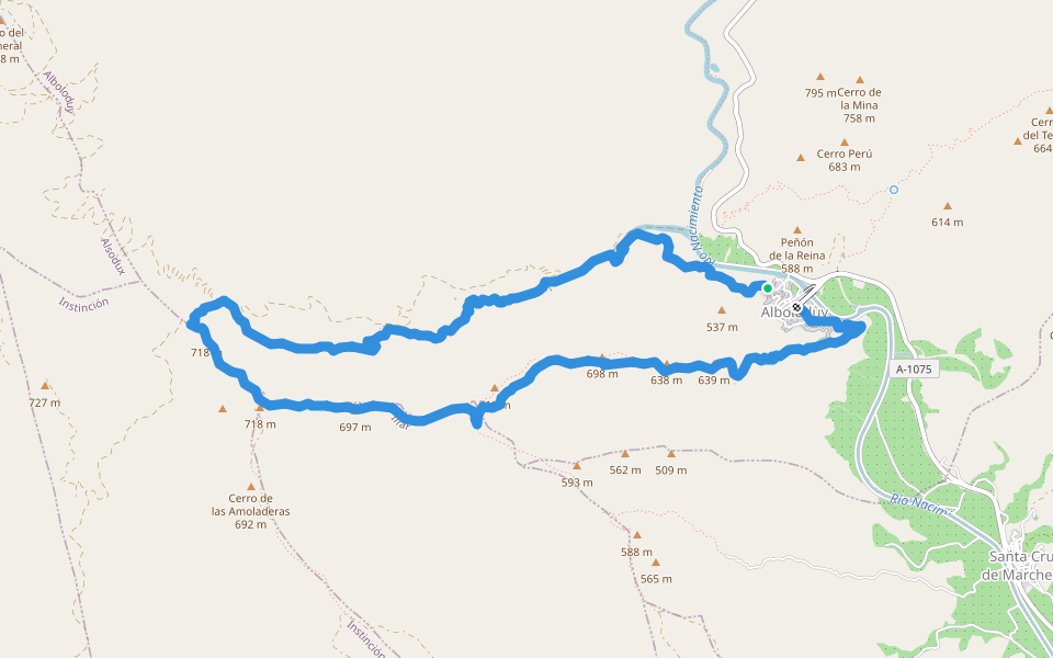 PR-A 16 Cordel de la Solana walking route map in Alboloduy