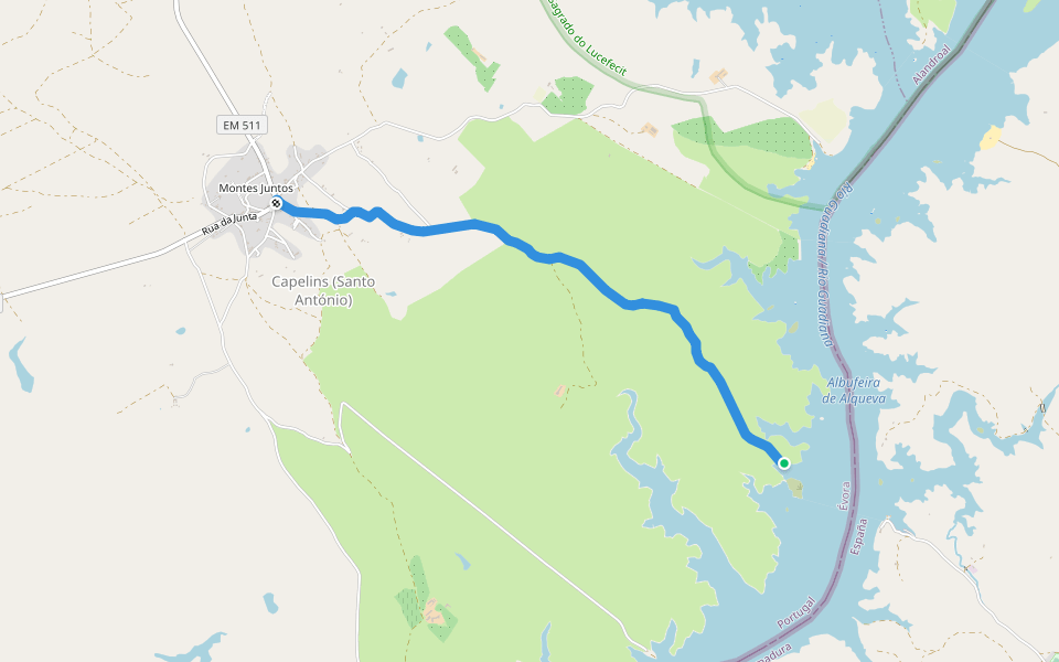 Por Caminhos do Contrabando - etapa I walking route map in Ferreira de Capelins