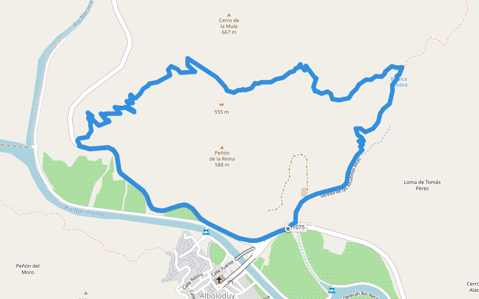 PR-A 17 Vereda de Alcozayar walking route map in Alboloduy