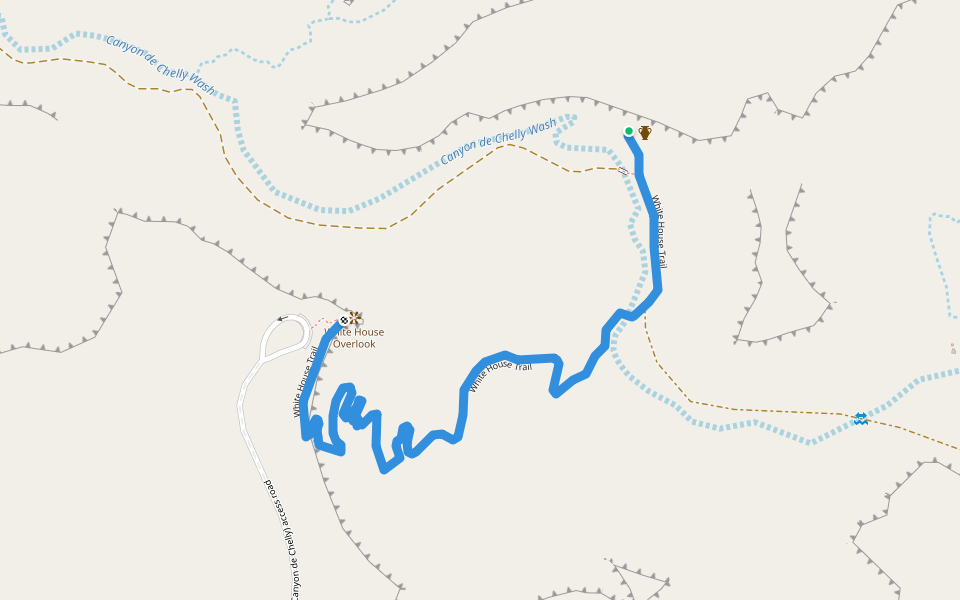 White House Trail walking route map in Chinle