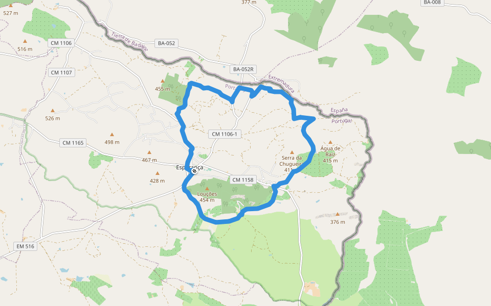 PR1 - Percurso Pedestre da Esperança walking route map in Reguengo