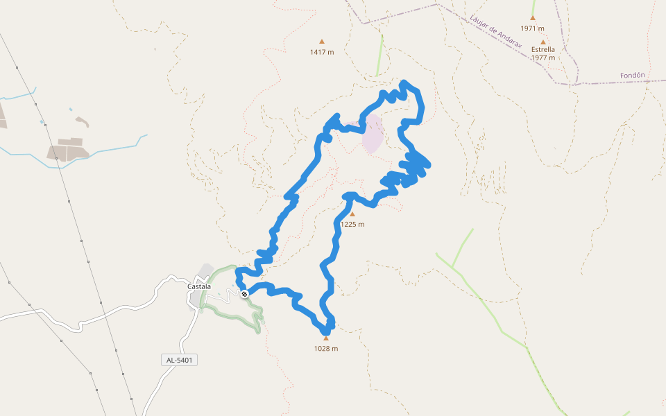 PR-A 337 Los Lavaderos walking route map in Berja