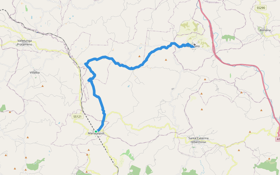 Via dei Frati - Tappa n. 2 walking route map in Marianopoli