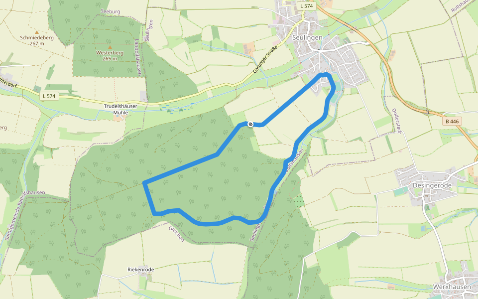 Rundweg Seulingen 2 walking route map in Seulingen