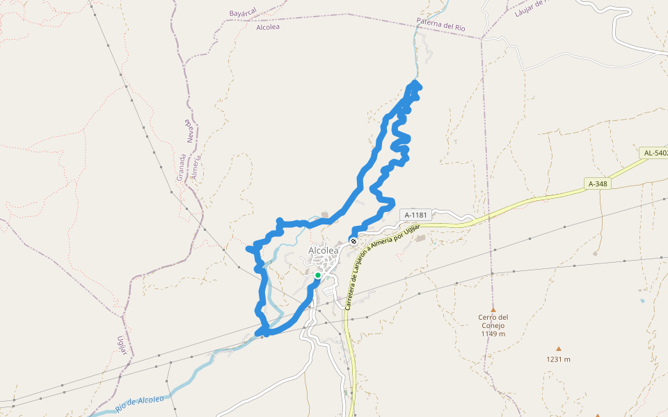 PR-A 297 Sendero del Castillejo walking route map in Alcolea