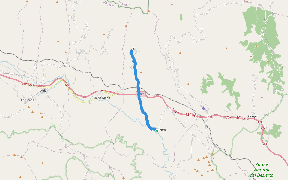 PR-A 305 Nacimiento - Gilma walking route map in Nacimiento