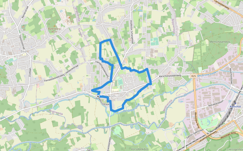 Kapellekenswandeling walking route map in Begijnendijk