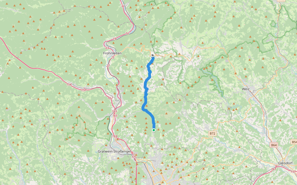 Steirischer Voralpenweg 740 walking route map in Leber