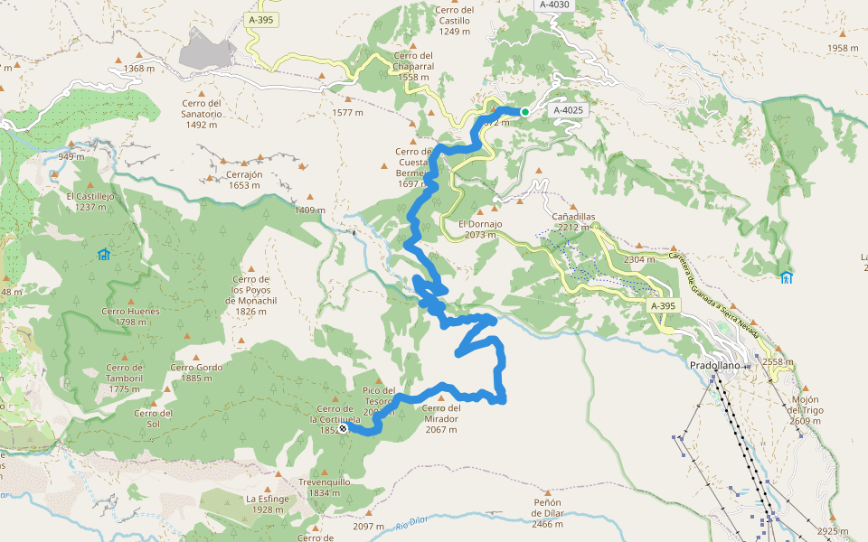 GR 240 (01/19) walking route map in Güejar Sierra