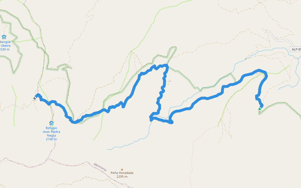 GR 240 (13/19) walking route map in Abrucena