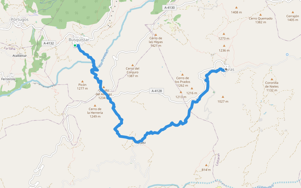 GR 142 (04/13) walking route map in Busquístar
