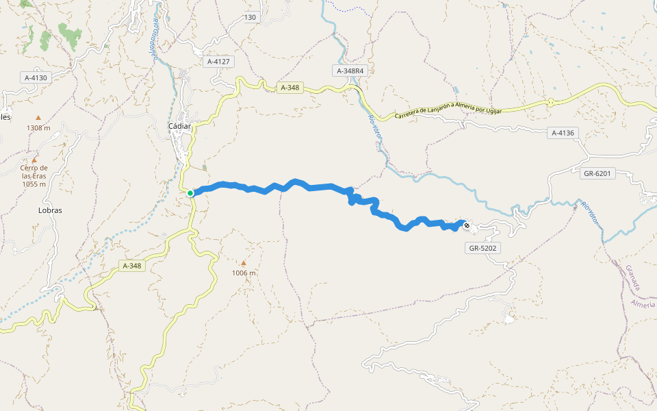 GR 142 (06/13) walking route map in Cádiar
