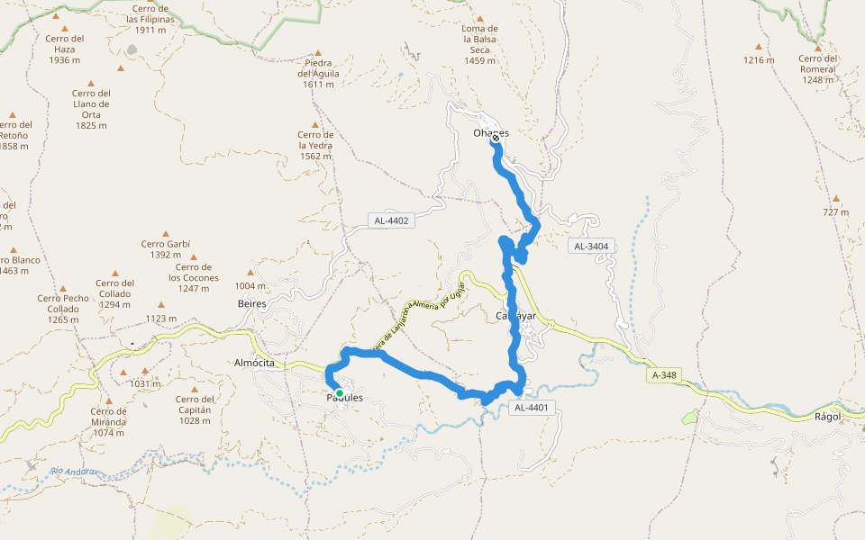 GR 142 (11/13) walking route map in Padules