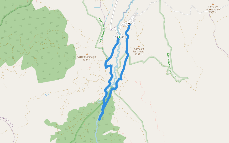 PR-A 33 Río Alhama walking route map in Lugros
