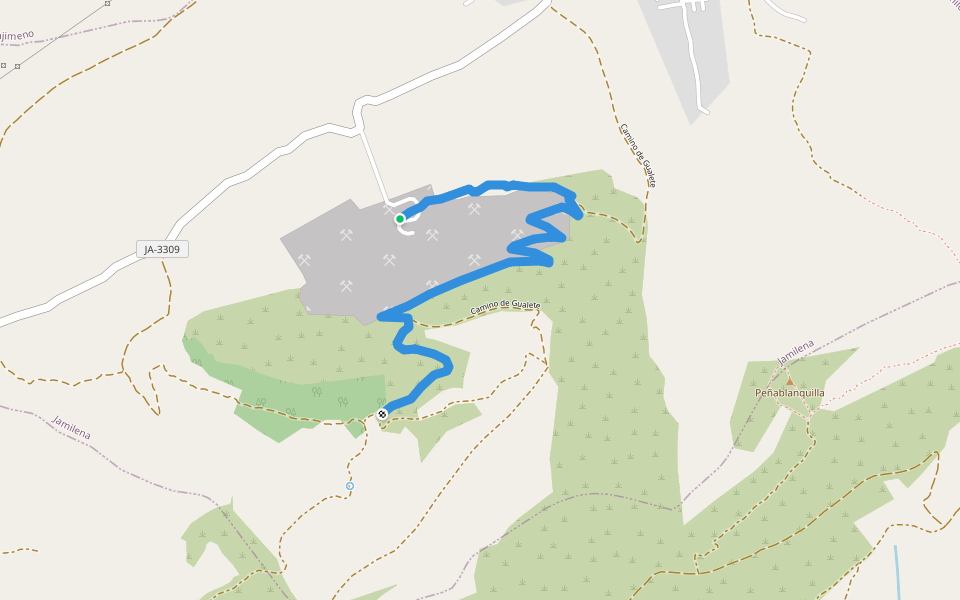 SL-A 156 Peña Bermeja walking route map in Jamilena