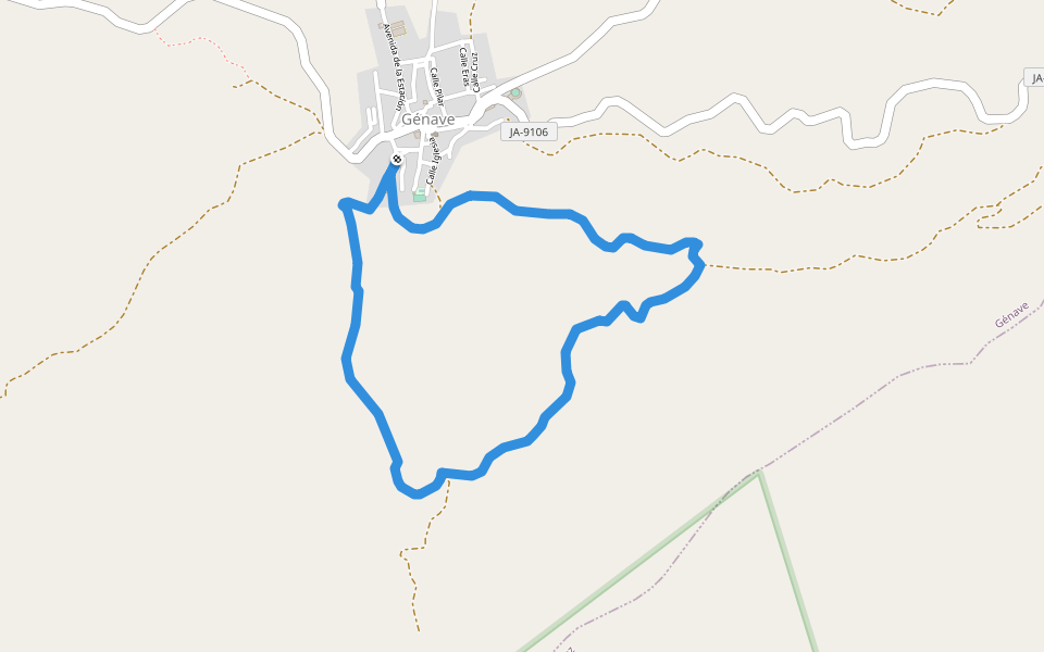 PR-A 184 Circular del Olivar Ecológico walking route map in Génave
