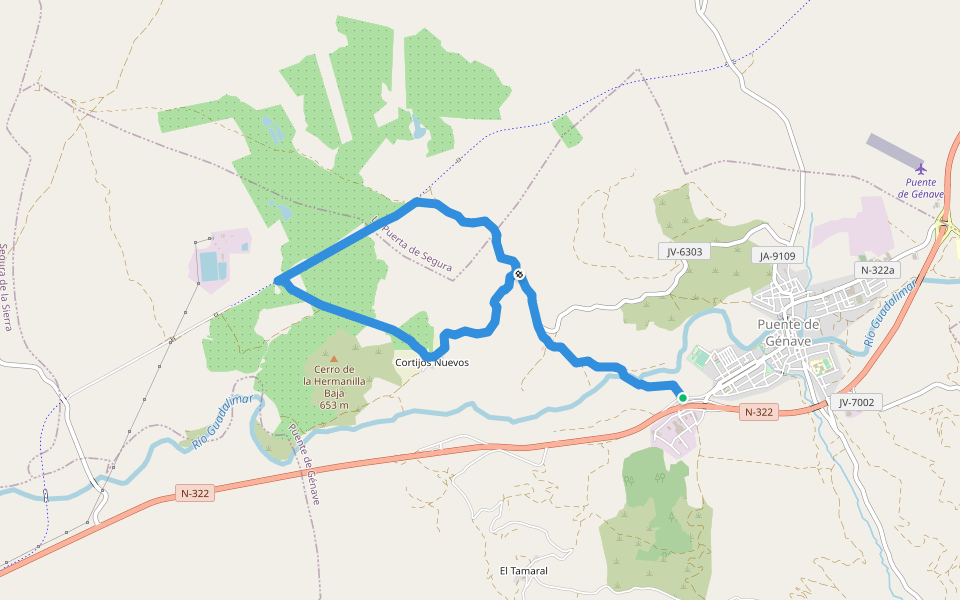 PR-A 188 Circular de las Hermanillas walking route map in Puente de Génave