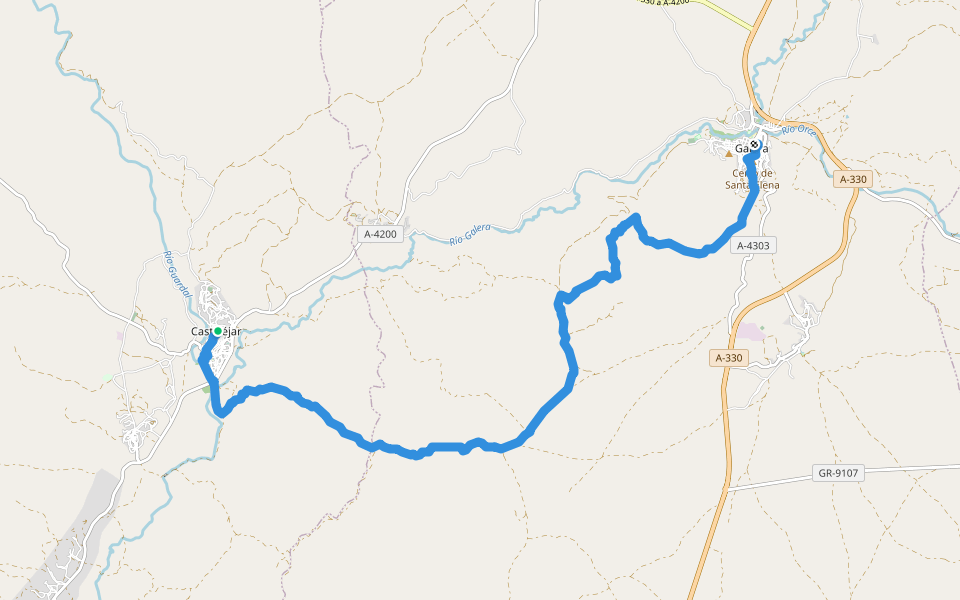 Gran Senda Primeros Pobladores (3/6) walking route map in Castilléjar