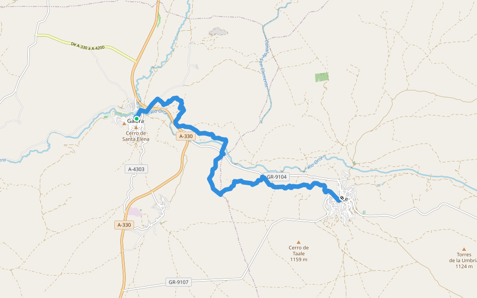 Gran Senda Primeros Pobladores (4/6) walking route map in Galera