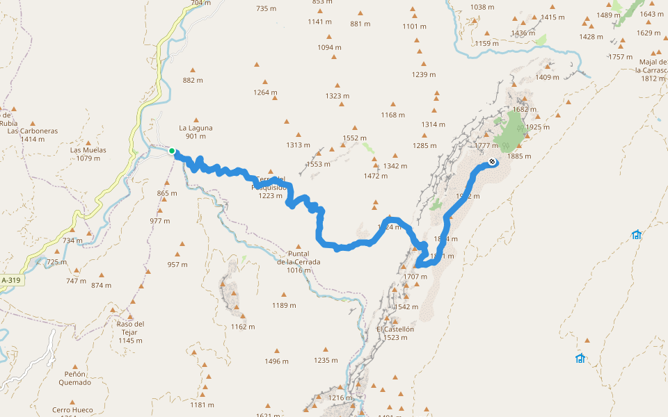 PR-A 192 Cumbre del Banderillas walking route map in Santo Tomé