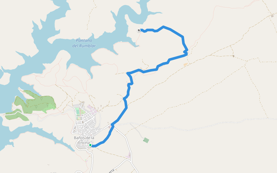 PR-A 289 Yacimiento Verónica walking route map in Baños de la Encina