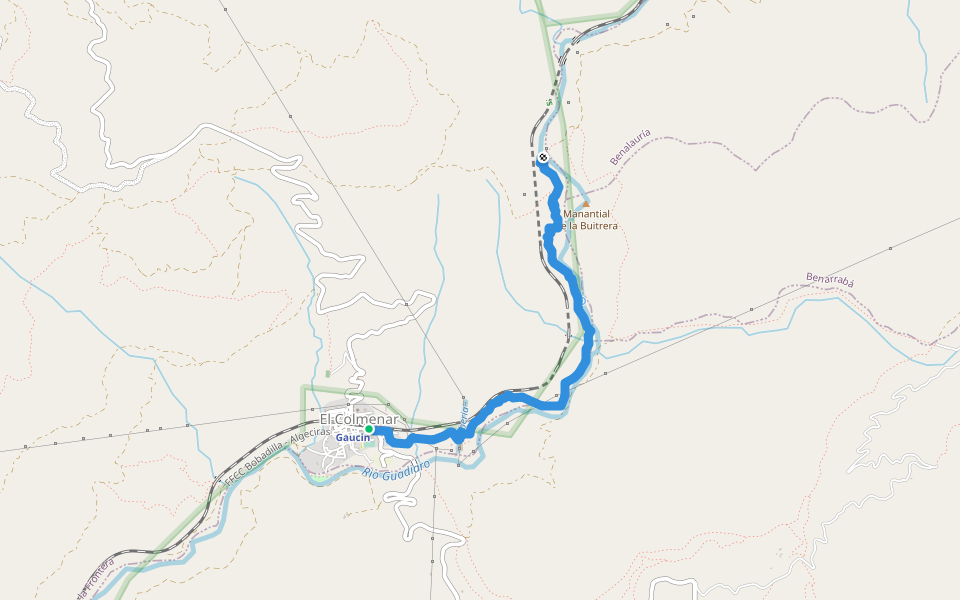 SL-A 34 Cañón de las Buitreras walking route map in El Colmenar