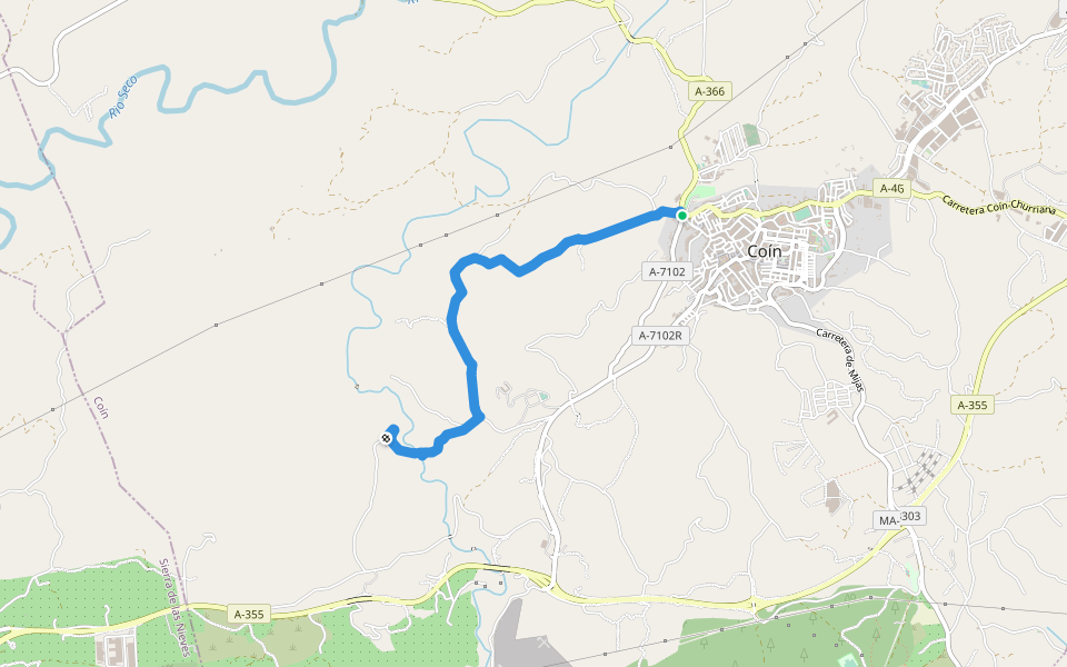 SL-A 147 Camino de la Ermita (por los Alberos) walking route map in Coín
