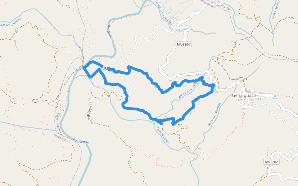 SL-A 157 Prado de la Escribana walking route map in Genalguacil