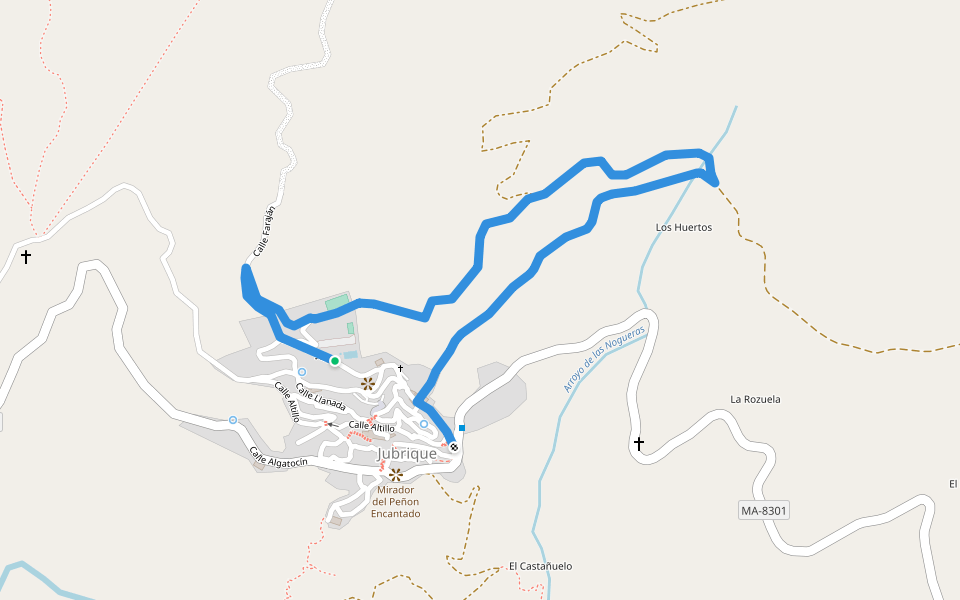 SL-A 193 Sendero de la Solana walking route map in Jubrique