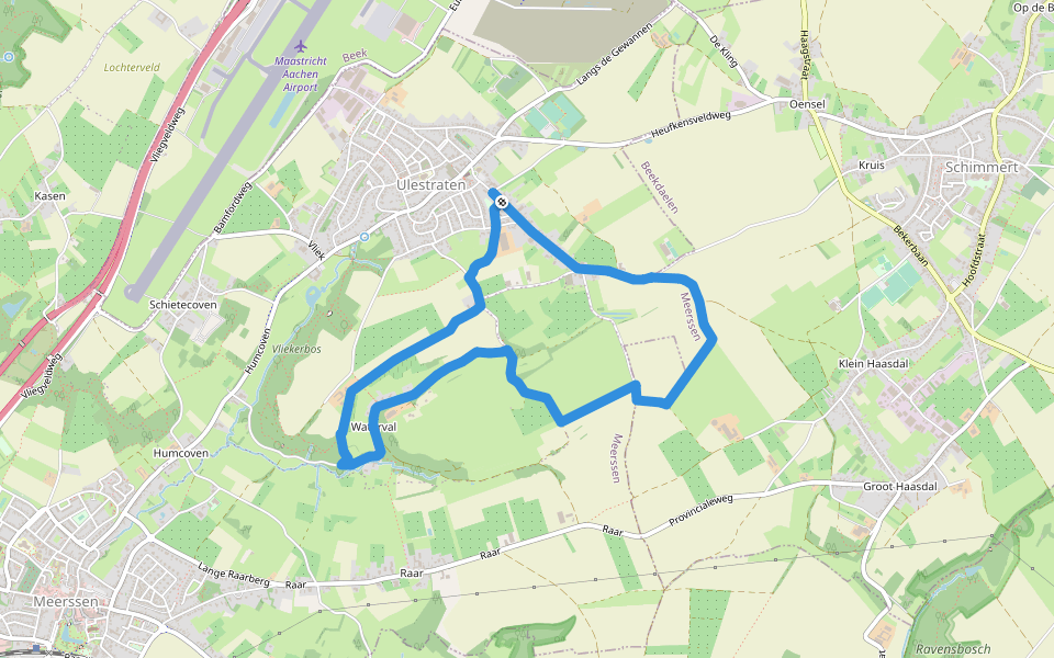 Meerssen U2 Ulestraten walking route map in Ulestraten