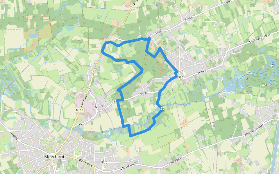 Volsbergse bossen walking route map in Balen