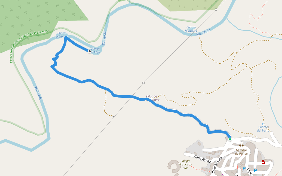 SL-A 224 Charcos Naturales walking route map in Istán