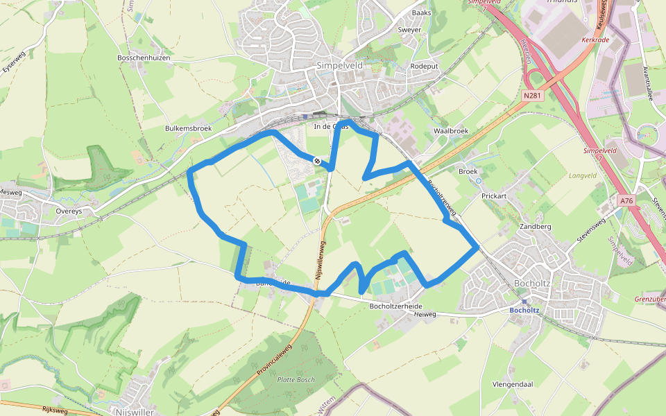 Simpelveld Si7 Miljoenenlijn route walking route map in Simpelveld