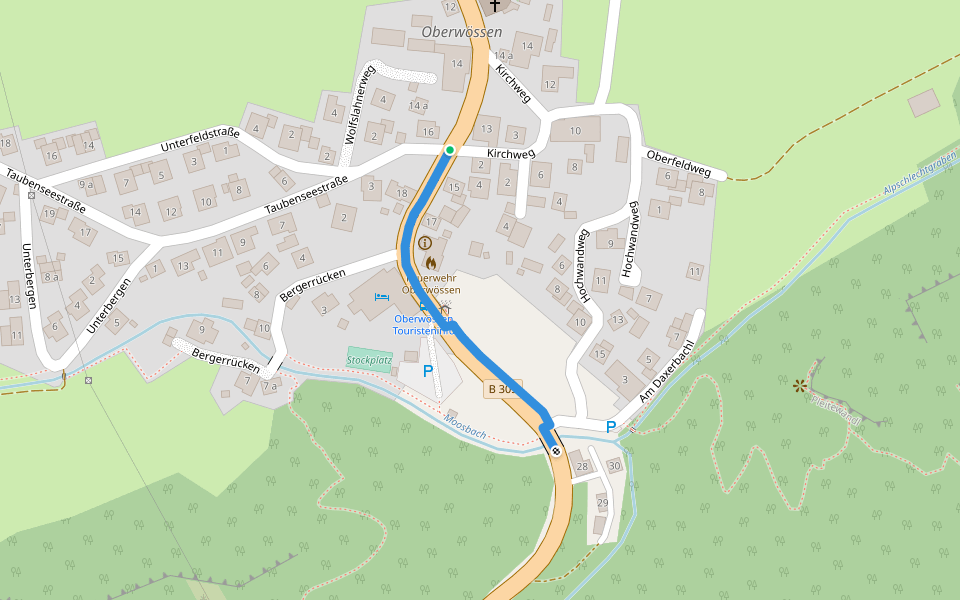 Wanderweg 34 - Wössen walking route map in Unterwössen