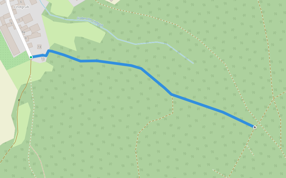 Lindgrub - Hartbergkamm walking route map in Lindgrub