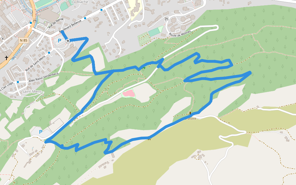 La colline de Saint-Mens walking route map in Gap