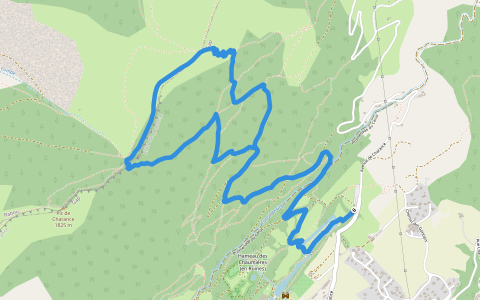 Le Tour de l'Odyssée walking route map in Gap