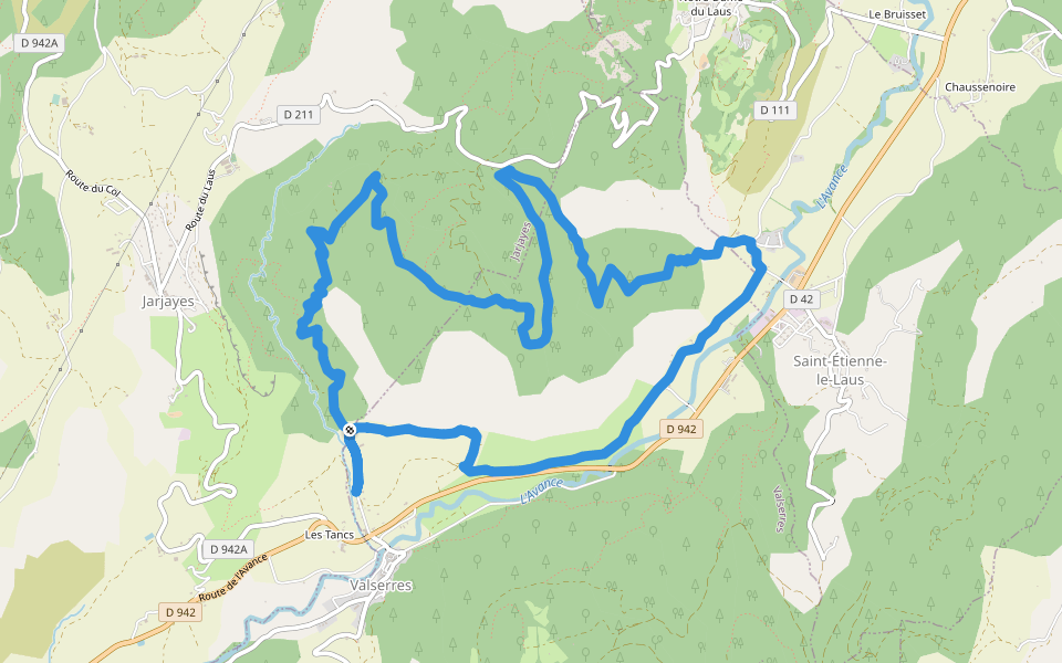 Puy Cervier walking route map in Valserres