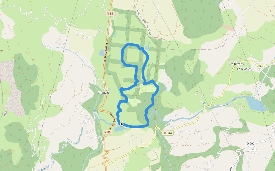Plateau de Bayard walking route map in Gap