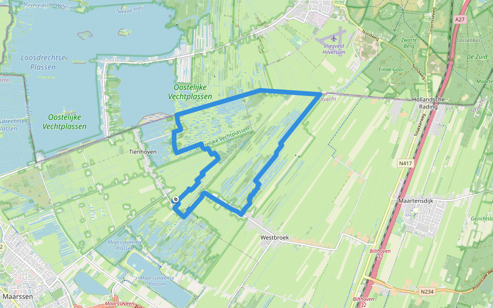 Zoddenpad walking route map in Tienhoven