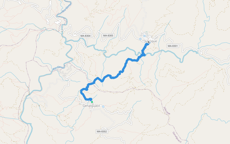 PR-A 241 Genalguacil - Jubrique walking route map in Genalguacil