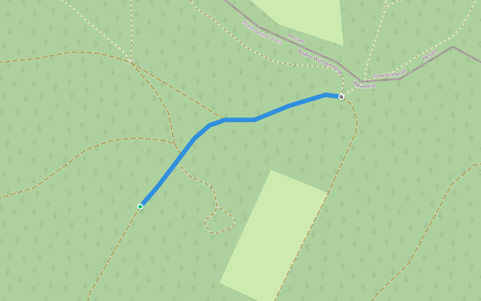 Verbindungsweg walking route map in Weinheim